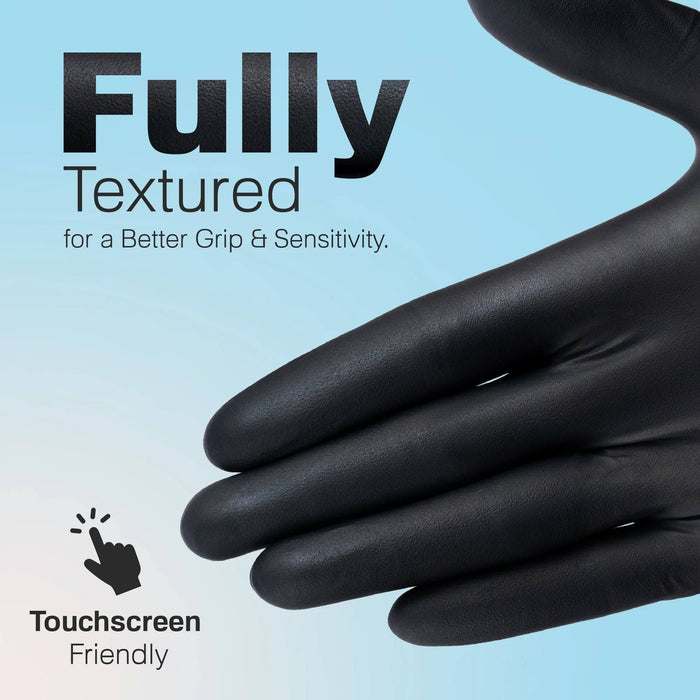 RAXWELL RXPRO 6.5 Mil Chemo Black Nitrile Gloves, Case of 1000 pcs. (MG-R26B)