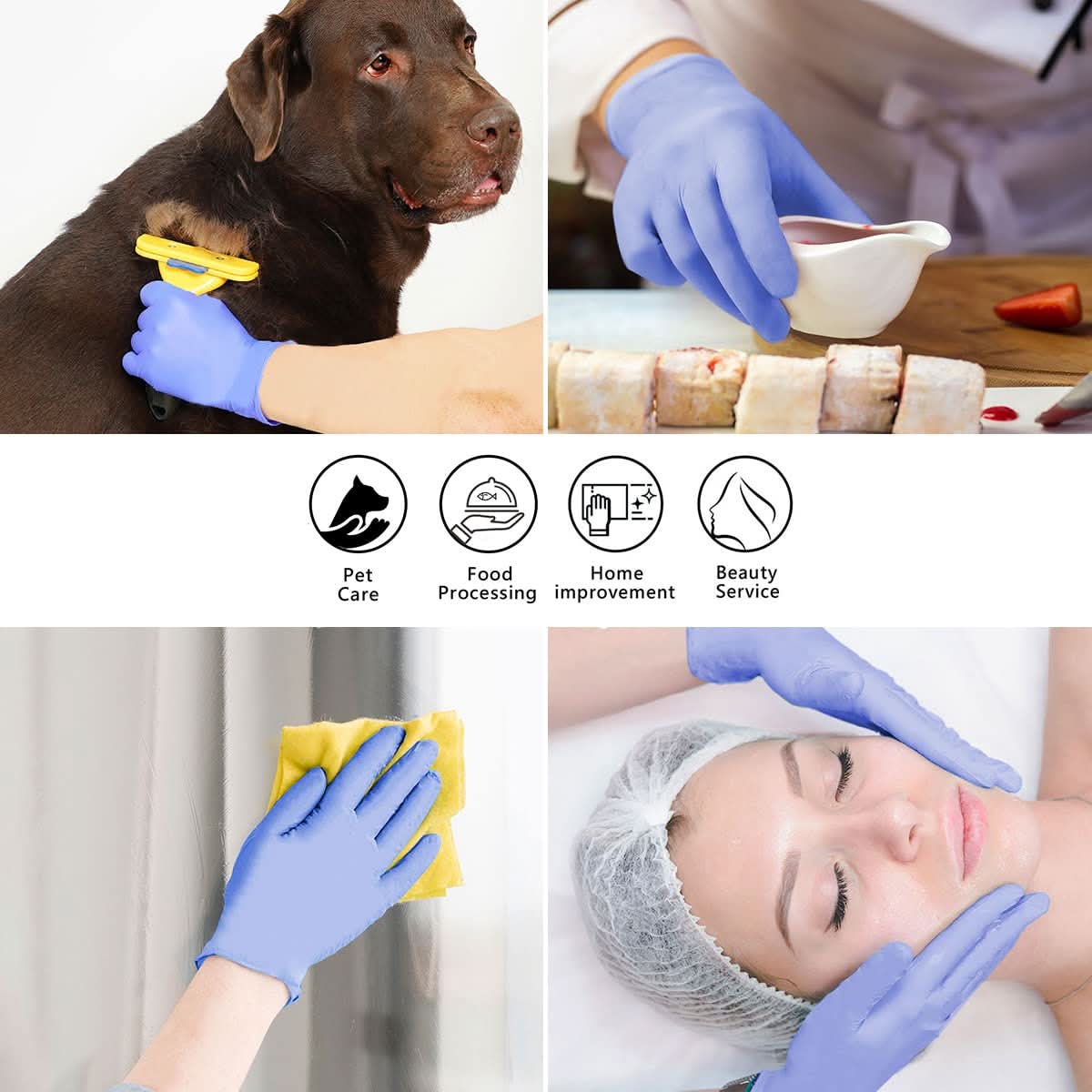 Safe Health Latex-Free Nitrile Gloves multiple purpose laboratory