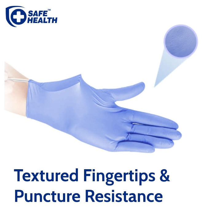 Safe Health Classic Blue Nitrile 4 Mil Exam Gloves (MG-SH24)