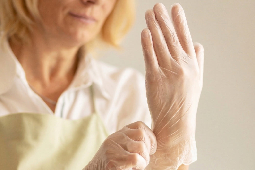 Semperguard Vinyl Comfort Unisex Powder-Free Disposable Examination Gloves Transparent