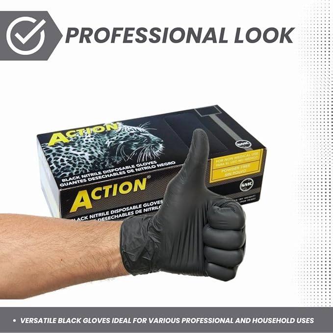 Shamrock 6 Mil Black Nitrile Exam Powder-Free Gloves, Case of 1000 pcs. (MG-S26B)