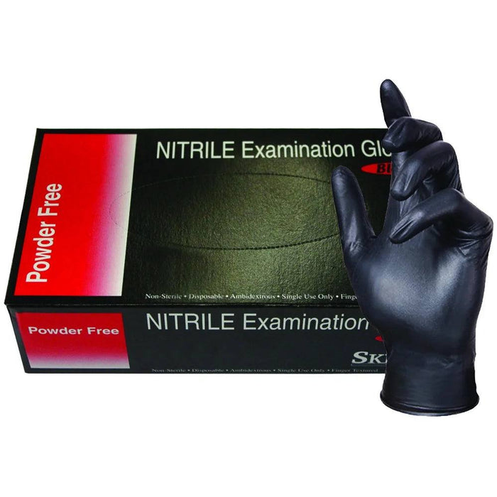 Skintx 5 Mil Black Nitrile Examination Gloves (MG-GD25BF)