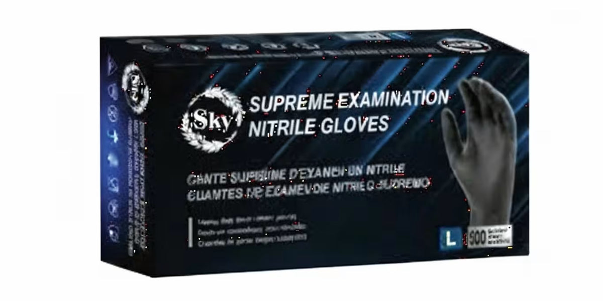 Sky Supreme 7 Mil Black Nitrile Exam Gloves (MG-SK27B) – VizoCare