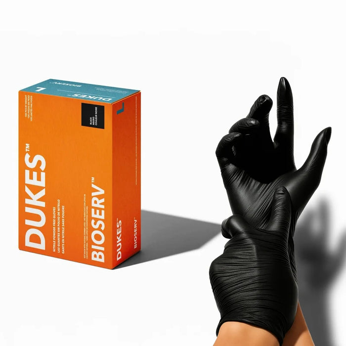 Dukes BioServe Black Nitrile Exam Gloves, 4 mil
