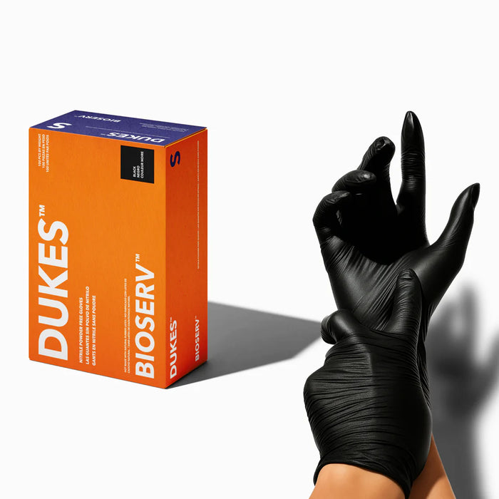 Dukes BioServe Black Nitrile Exam Gloves, 4 mil
