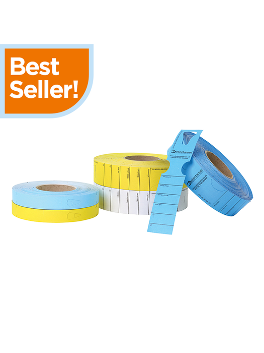 Detectamet Metal Detectable Keyhole Loop Tags and Adhesive Tape
