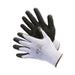 Major Gloves Grey String Knit Work Gloves Black Latex Palm