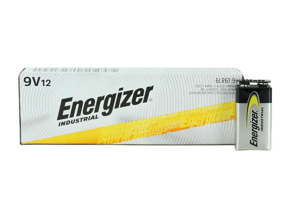 Energizer Industrial EN22 9V Alkaline Batteries 12 Pack