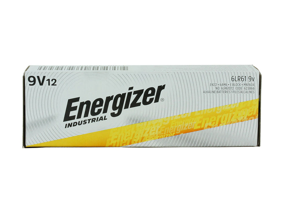Energizer Industrial EN22 9V Alkaline Batteries 12 Pack