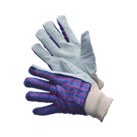 Major Gloves Leather Palm Clute Pattern Knit Wrist Gloves