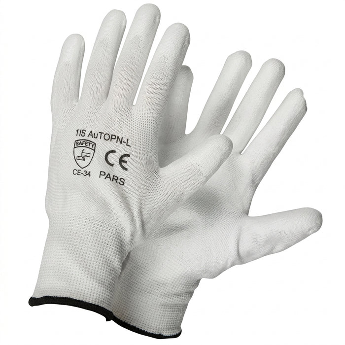 Tuff Gard White Polyester Shell, White PU Coating (VZ-TG-50-663V9PW)