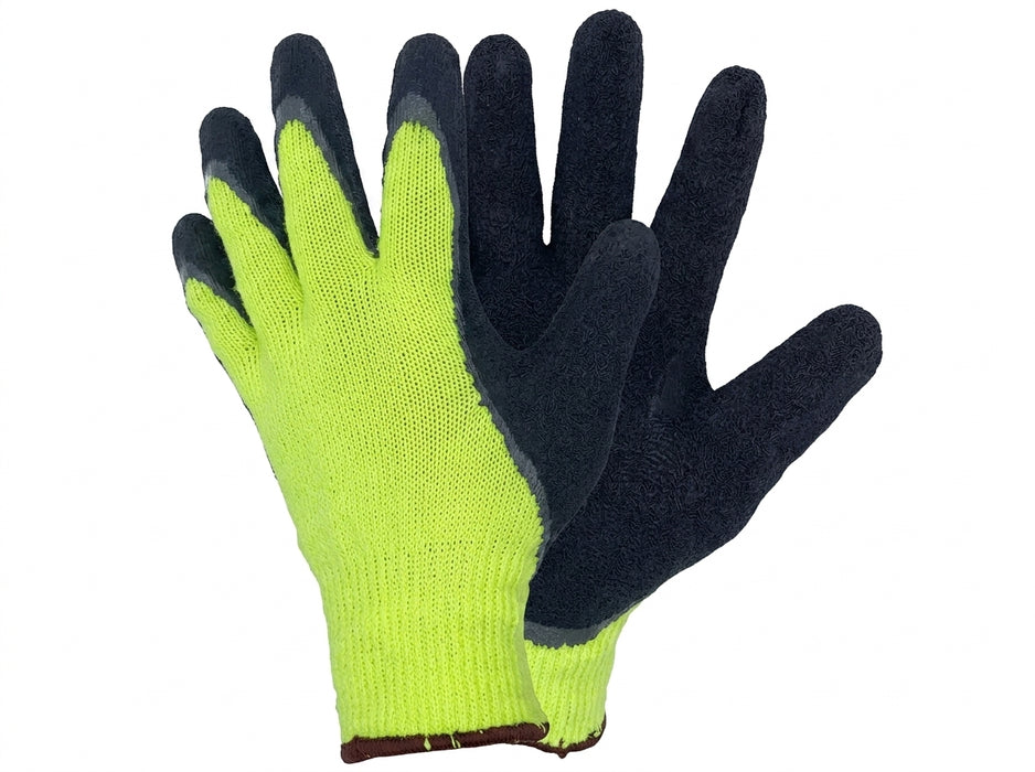 Tuff Gard Acrylic & Latex Glove – Hi‑Vis Yellow & Black (VZ-TG-50-891V0BKG)