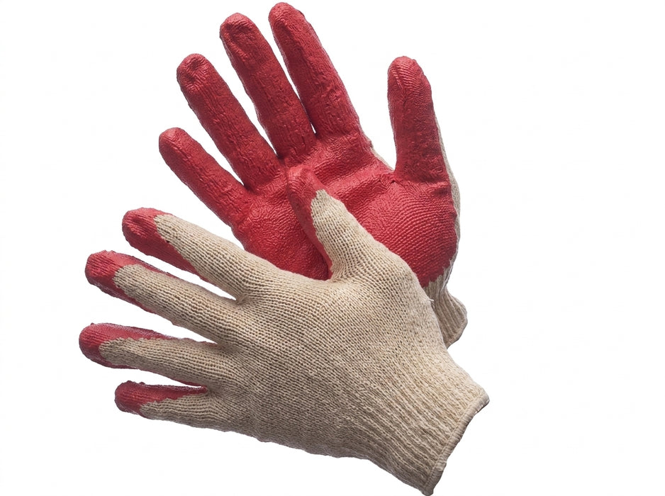 Tuff Gard String Knit Latex‑Coated Glove – Red & Natural (VZ-TG-50-350V0C)