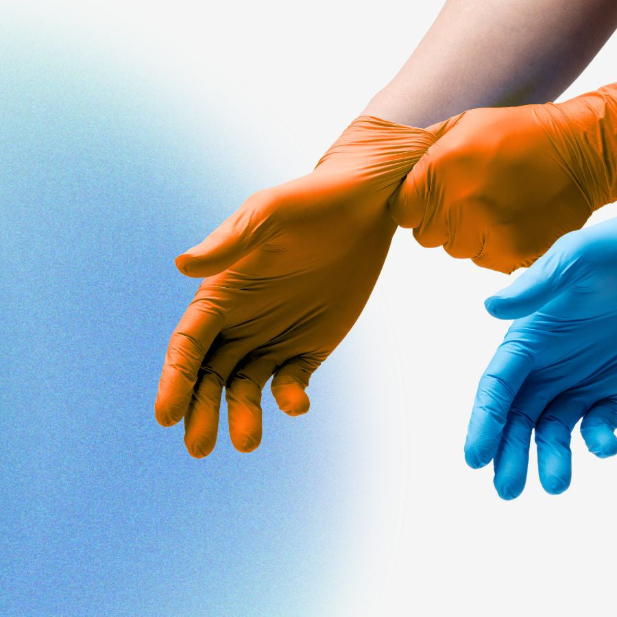 nitrile, vinyl, latex, poly disposable gloves slider