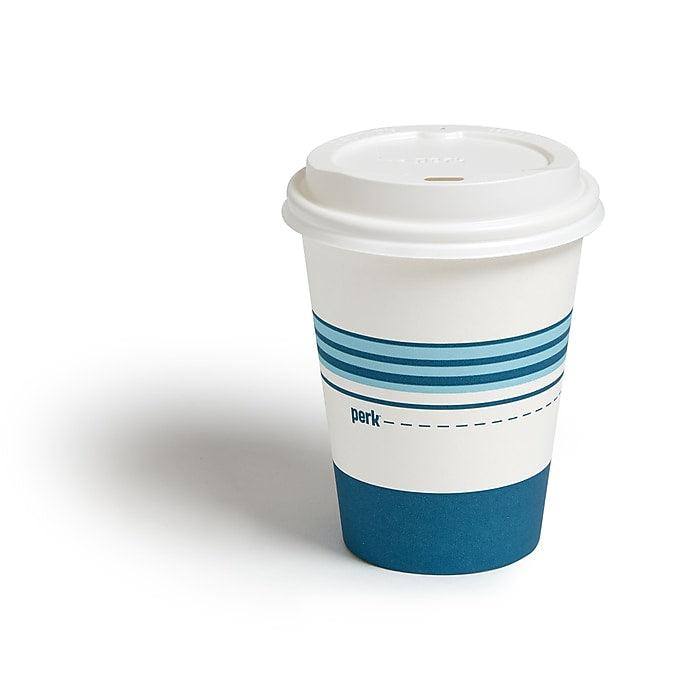 Perk Paper Cup & Lid Combo, 12 Oz.,50/Pack (FS-CL12PA) - VizoCare
