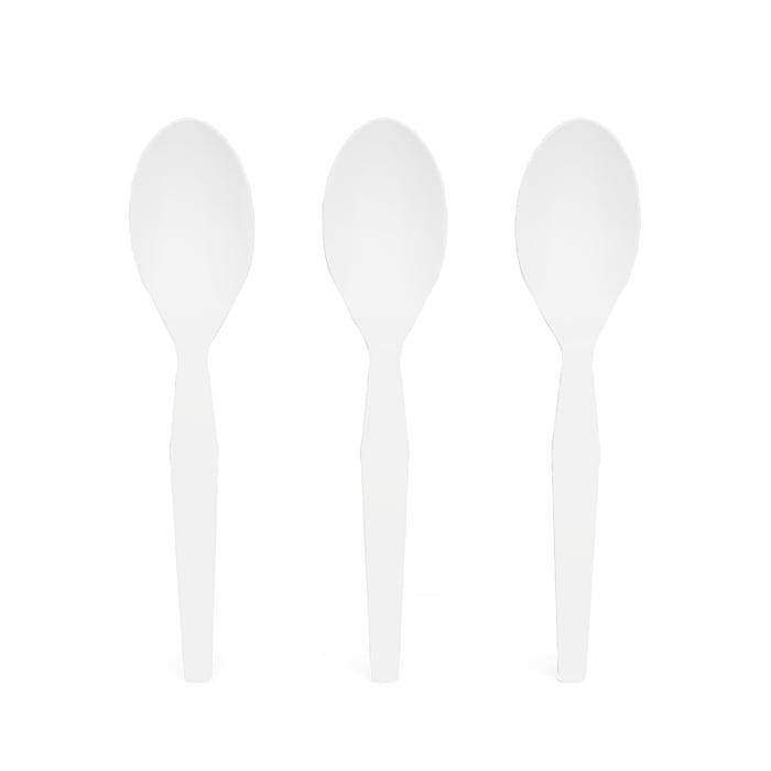 Perk Polystyrene Spoon, Medium-Weight, White, 1000/Pack (FS-A) - VizoCare