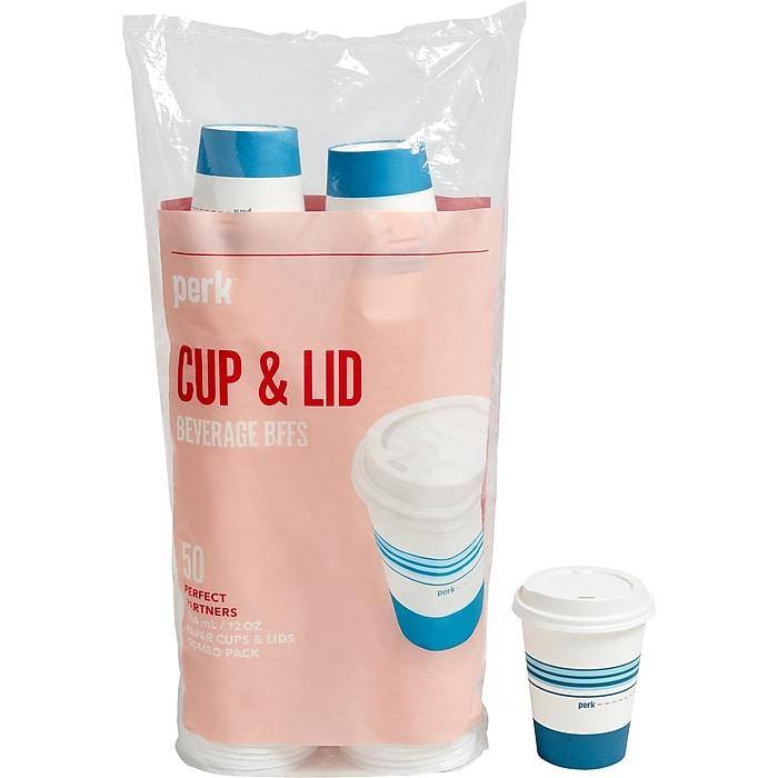 Perk Paper Cup and Lid Combo 12 Oz.