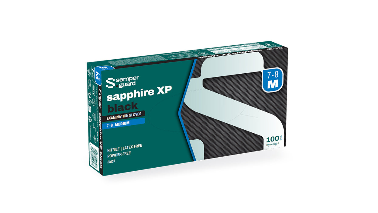 Semperguard Sapphire XP Black Exam Nitrile Gloves Powder-Free