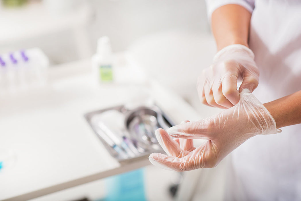 Sempermed Vinyl Comfort Powder-Free Medical Exam Gloves Clear