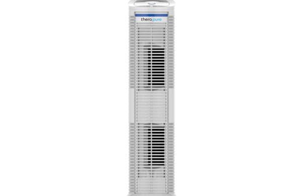 Air Purifier TPP230H · Built-in handle makes it easy to move the unit to any room. · Features include: 3 fan speeds, UV-C light technology and a cleanable HEPA