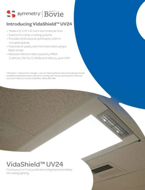VidaShield by Bovie 2x4 Troffer, UV Overhead Air Purification LED Light, UV24LED Air Purifier FSGUV Benefits