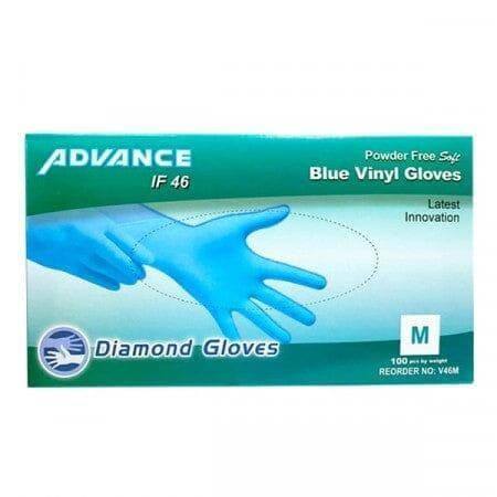 Diamond Blue 4.5g Vinyl Powder Free Gloves, Case of 1000 pcs. (MG-D4) Gloves Diamond 
