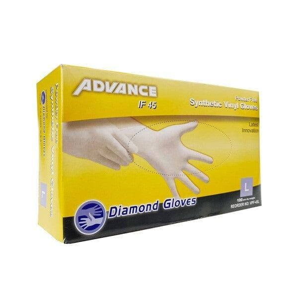 Diamond Advance Yellow Vinyl Industrial Gloves, Case of 1000 pcs. (MG-D4YS) Gloves Diamond 