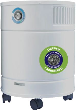 The AllerAir Pro 5 MCS is our standard unit for MCS with a 2” deep activated carbon filter for chemicals, fumes and odors