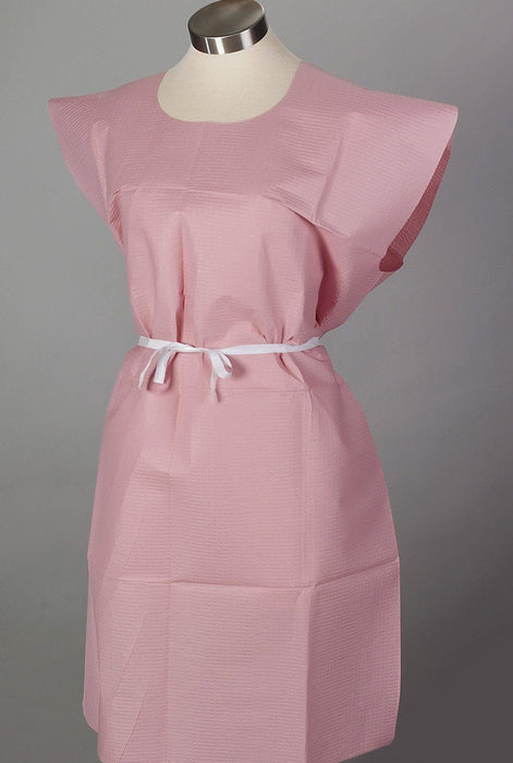 TIDI- CHOICE EXAM GOWNS- EXAM GOWN, TISSUE/POLY/TISSUE, FRONT OR BACK OPENING- 30" X 42" Tidi Mauve 