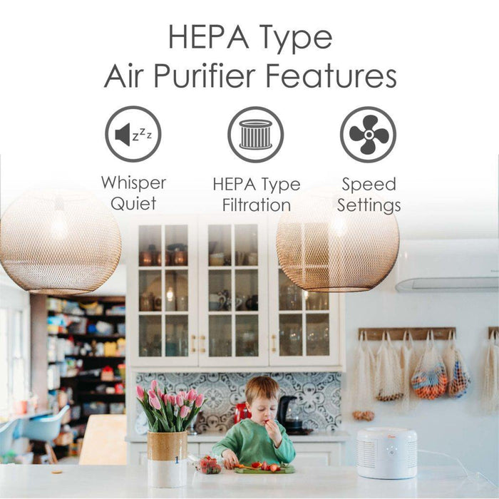Crane - Small Air Purifier with 2.5 PPM filter capability - Crane's True-HEPA captures up to 99.97% of particles as small as 0.3 microns, which includes a range of allergens and odors such as dander, pollen, dust