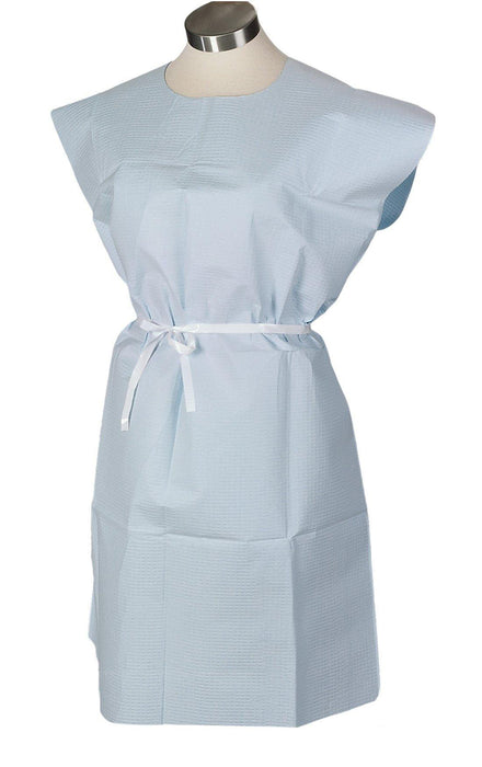 TIDI- CHOICE EXAM GOWNS- PEDIATRIC GOWN, TISSUE/POLY/TISSUE, FRONT OR BACK OPENING- 21" X 36" Tidi Blue 