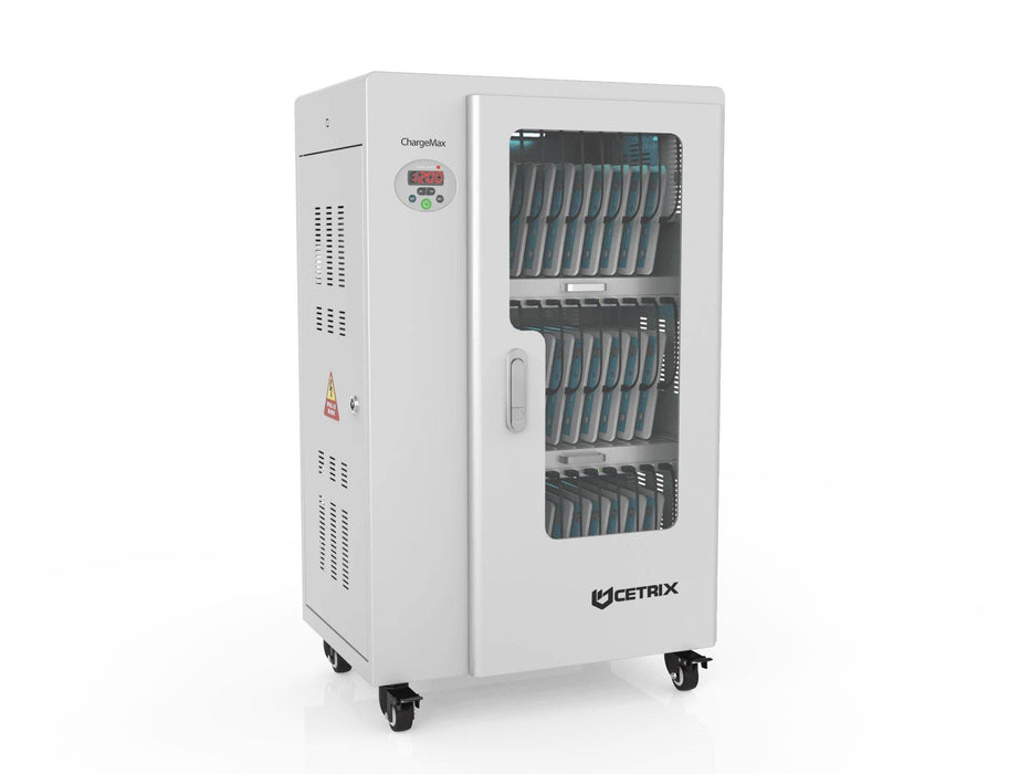 ChargeMax Disinfection Charging Cabinet – 30 bays, 3 Level (CT-30BU). Durable and Safe – USB charging ports are equipped with their own protection measures