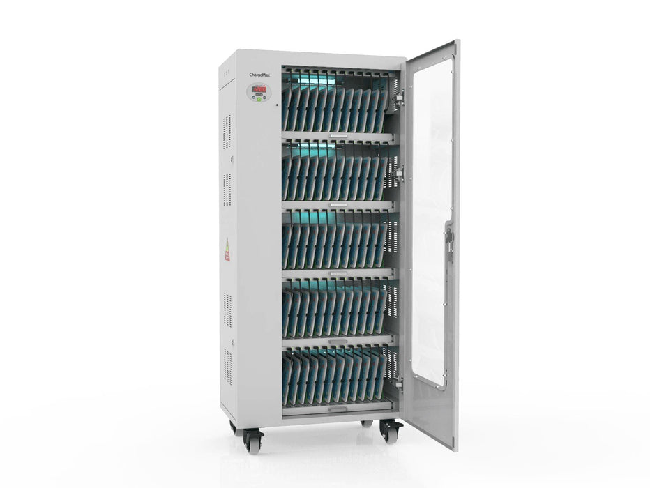 ChargeMax Disinfection Charging Cabinet - 60 bays, 5 Level (CT-60BU) - ChargeMax Disinfection Charging Cabinet - 60 bays, 5 Level (CT-60BU) · Portable and Easy moving Device - It has four sturdy wheels with breaks on the front wheel
