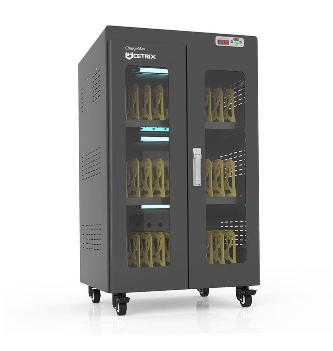 ChargeMax 30-bay Laptop Disinfection Charging Cabinet (CT-30BP) - High Capacity - ChargeMax comes in different sizes for charging multiple devices allowing charging of the devices without the need for proprietary adapters allowing charging of the devices