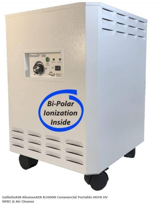 KleanseAIR K1000N Commercial HEPA UV Air Cleaner with Bi-Pola Ionization
