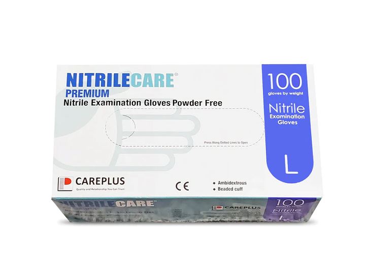 CarePlus NitrileCare Premium Blue 6 mil Nitrile Exam Glove, Case of 1000 pcs. (MG-C26) Gloves CarePlus 