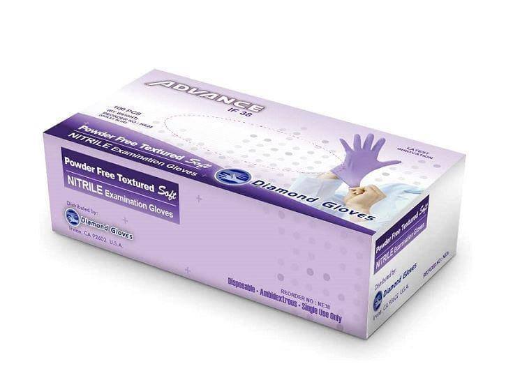 Diamond Violet Blue 3 mil Nitrile Industrial Glove, Case of 1000 pcs. (MG-D23V) Gloves Diamond 