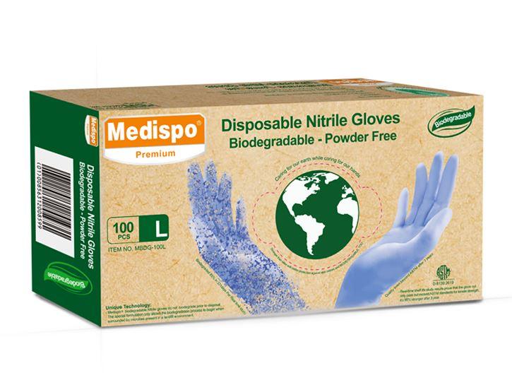 Medispo Bio-Nitrile Biodegradable Exam Gloves, Case of 1000 pcs. (MG-M2BiLB) Gloves Medispo 