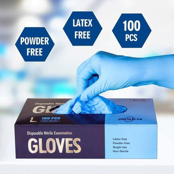 Josen 5 Mil Blue Nitrile Examination Glove, Case of 1000 pcs. (MG-J24) Gloves VizoCare 