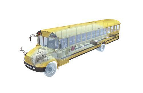 Webasto HFT 300 Vehicle Air Purifier with install kit - install layout on a school bus