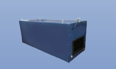 BSE-AIRPRO Ambient Air Cleaner w/ Ionizer and HEPA filtration, Dirty air enters the backside of the collector and is trapped via 3-stage filtration.  This includes a pre-filter pad, a MERV 15 bag filter, and MERV 17 HEPA main filter.