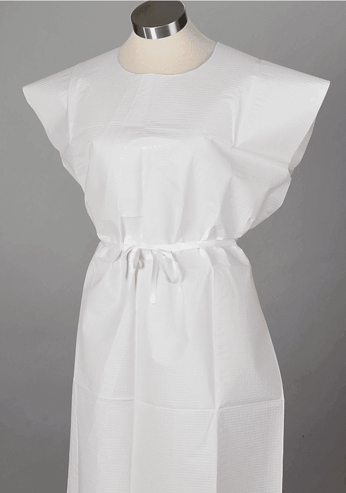 TIDI- CHOICE EXAM GOWNS- PEDIATRIC GOWN, TISSUE/POLY/TISSUE, FRONT OR BACK OPENING- 21" X 36" Tidi White 