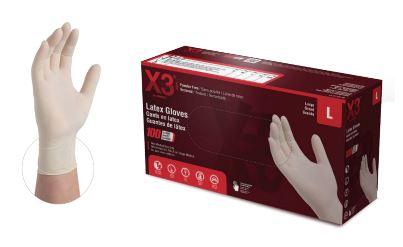 Ammex X3 Ivory Latex PF Industrial Gloves Gloves Ammex 