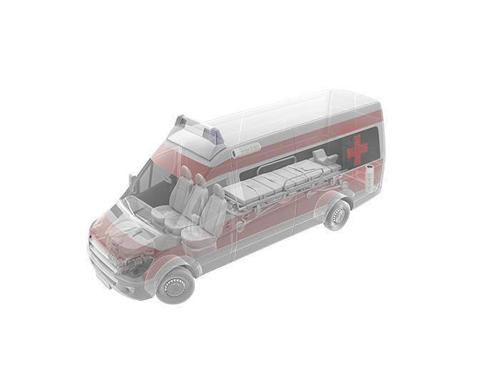 Webasto HFT 300 Vehicle Air Purifier with install kit layout for ambulances