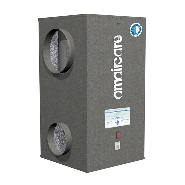 Amaircare AirWash Whisper 675 HEPA Air Filtration System (AWW675) air purifier with hvac filter. Amaircare Airwash Whisper 675 employs Extra large True HEPA filter and offers a choice of Carbon filters for effective whole house or office air purification